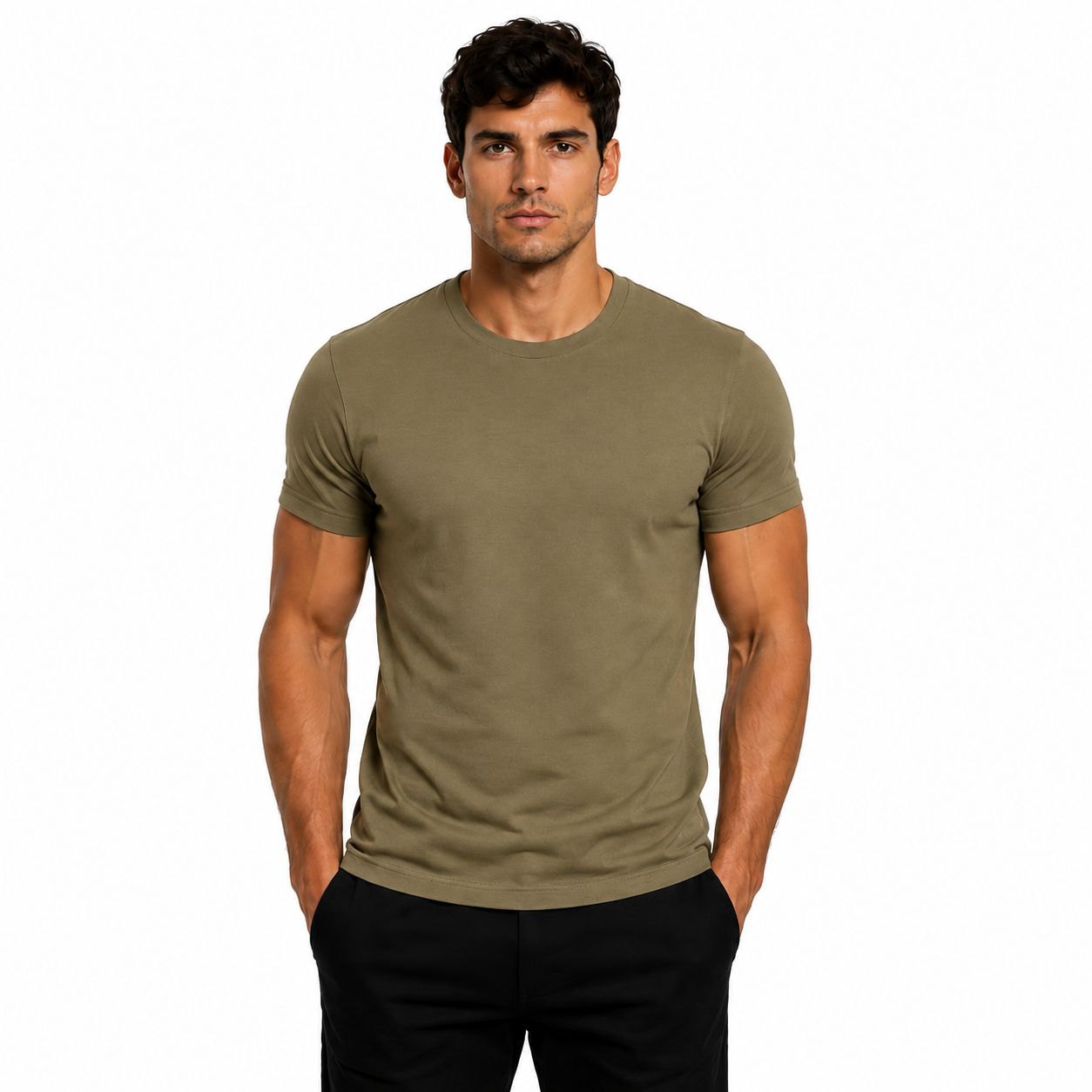 Camisa Masculina 100% Algodão Pima Verde